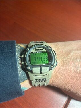 Timex Ironman Triathlon Beige Digital Sport Watch